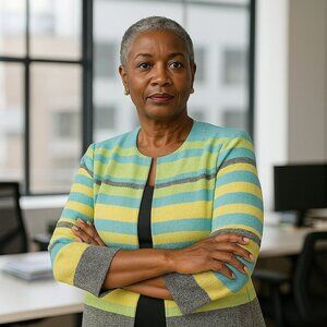 Misook Single Hook Closure Stripe Cardigan Sweater Size Small